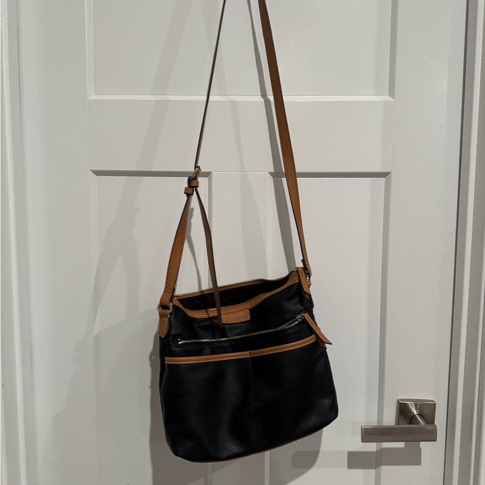 Black and Tan Crossbody Bag